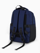 Рюкзак, 2 отделения, 3 кармана, водонепроницаемое дно, 27×14×38.5 см, синий - Фото 3