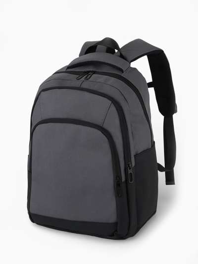 Рюкзак, 2 отделения, 3 кармана, водонепроницаемое дно, 27×14×38.5 см, серый