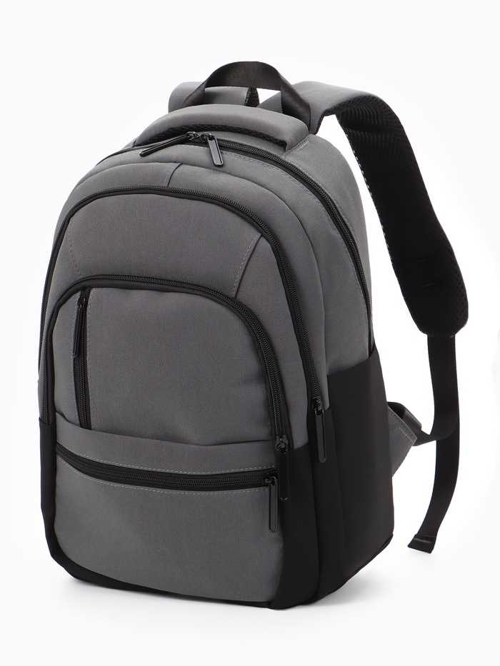 Рюкзак, 26*14*39 см, 2 отд 5н/карм, Комби, Водонепрон. дно, серынй/черн