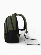 Рюкзак, 2 отделения, 5 карманов, водонепроницаемое дно, 26×14×39 см, зелёный - Фото 6