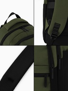 Рюкзак, 2 отделения, 5 карманов, водонепроницаемое дно, 26×14×39 см, зелёный - Фото 10