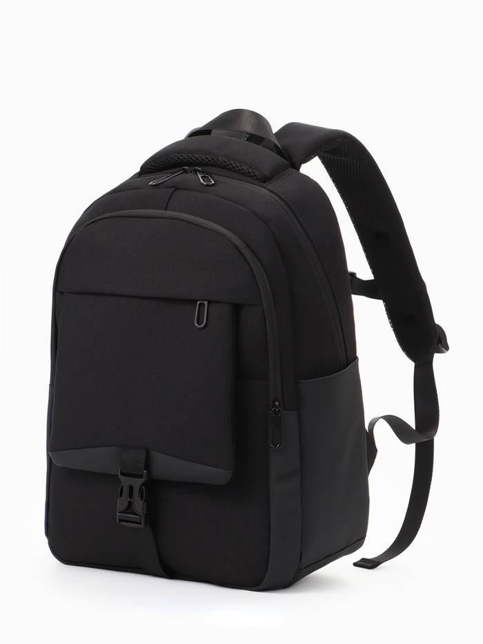 Рюкзак школьный, 2 отделения, 4 кармана, водонепроницаемое дно, 27×13×38.5 см, чёрный - Фото 1