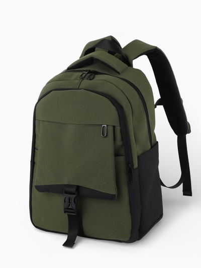 Рюкзак, 2 отделения, 4 кармана, водонепроницаемое дно, 27×13×38.5 см, зелёный