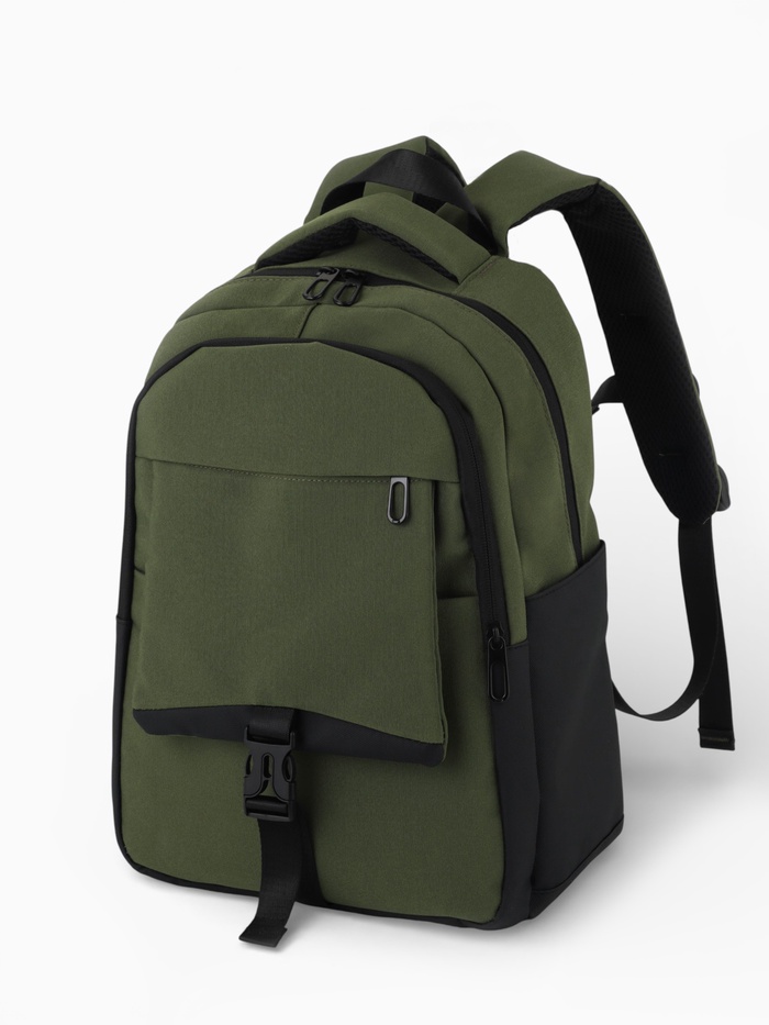 Рюкзак, 2 отделения, 4 кармана, водонепроницаемое дно, 27×13×38.5 см, зелёный - Фото 1