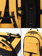 Рюкзак школьный, 2 отделения, 4 кармана, водонепроницаемое дно, 27×13×38.5 см, жёлтый - Фото 12