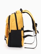 Рюкзак школьный, 2 отделения, 4 кармана, водонепроницаемое дно, 27×13×38.5 см, жёлтый - Фото 5