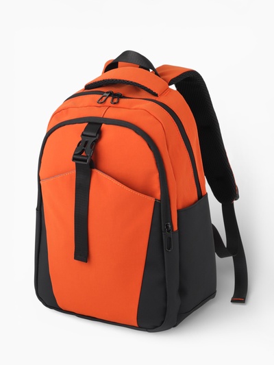 Рюкзак, 2 отделения, 3 кармана, водонепроницаемое дно, 27×13×38.5 см, оранжевый