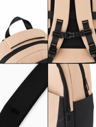 Рюкзак, 2 отделения, 3 кармана, водонепроницаемое дно, 27×13×38.5 см, бежевый - Фото 10