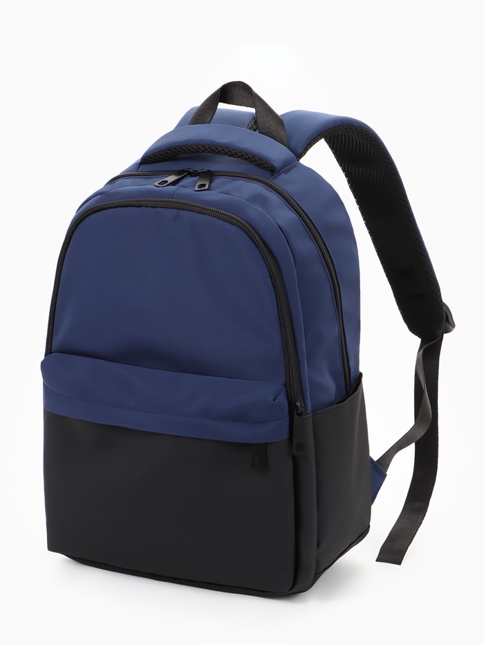 Рюкзак городской, 2 отделения, 3 кармана, водонепроницаемое дно, 27×14×39 см, синий - Фото 1