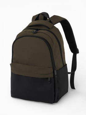 Рюкзак, 2 отделения, 3 кармана, водонепроницаемое дно, 27×14×39 см, зелёный