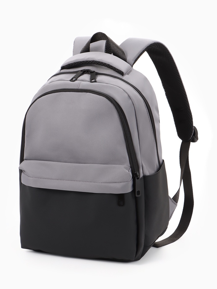 Рюкзак городской, 2 отделения, 3 кармана, водонепроницаемое дно, 27×14×39 см, серый - Фото 1