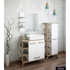 УЦЕНКА Набор мебели "Ингрид 80": шкаф-зеркало + тумба с раковиной "Plaza 55" - Фото 1