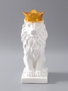 УЦЕНКА Копилка для денег «Лев с короной», белый с золотом, 19×14×35 см - Фото 2