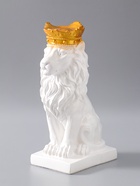 УЦЕНКА Копилка для денег «Лев с короной», белый с золотом, 19×14×35 см - Фото 5