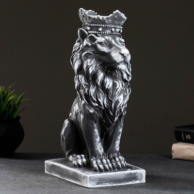 УЦЕНКА Копилка для денег «Лев с короной», серый камень, 19×14×35 см