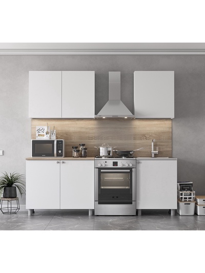 Кухонный гарнитур 1600 КГ6, Белый/Столешница Дуб сонома