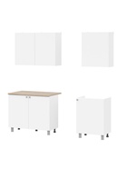 Кухонный гарнитур 1600 КГ6, Белый/Столешница Дуб сонома  (артикул 10976466)  большой выбор товаров оптом и в розницу по низким ценам с доставкой