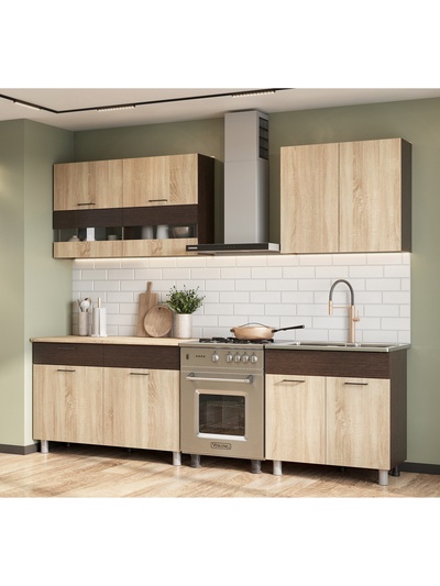 Кухонный гарнитур 2000 Босфор, Венге/Сонома/Столешница Дуб сонома