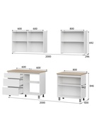 Кухонный гарнитур 2000 Денвер, Белый/Столешница Дуб сонома  (артикул 10976469)  большой выбор товаров оптом и в розницу по низким ценам с доставкой