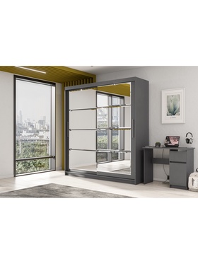 Шкаф-купе с зеркалом ШКП3 Макс, 2000х600х2200, Графит  (артикул 10976483)  большой выбор товаров оптом и в розницу по низким ценам с доставкой