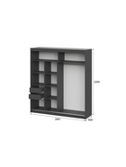 Шкаф – купе «ШКП3 Макс», с зеркалом, 2000×600×2200 мм, цвет графит - Фото 2