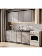 Кухонный гарнитур 2 метра Адель, Белый/Нео/Мраморный берег  (артикул 10992076)  большой выбор товаров оптом и в розницу по низким ценам с доставкой