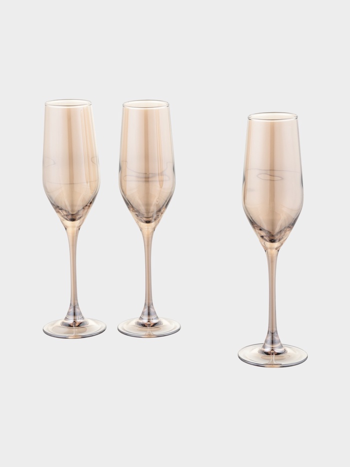 УЦЕНКА Набор бокалов для шампанского 160 мл «Золотой мед», 3 шт. - Фото 1