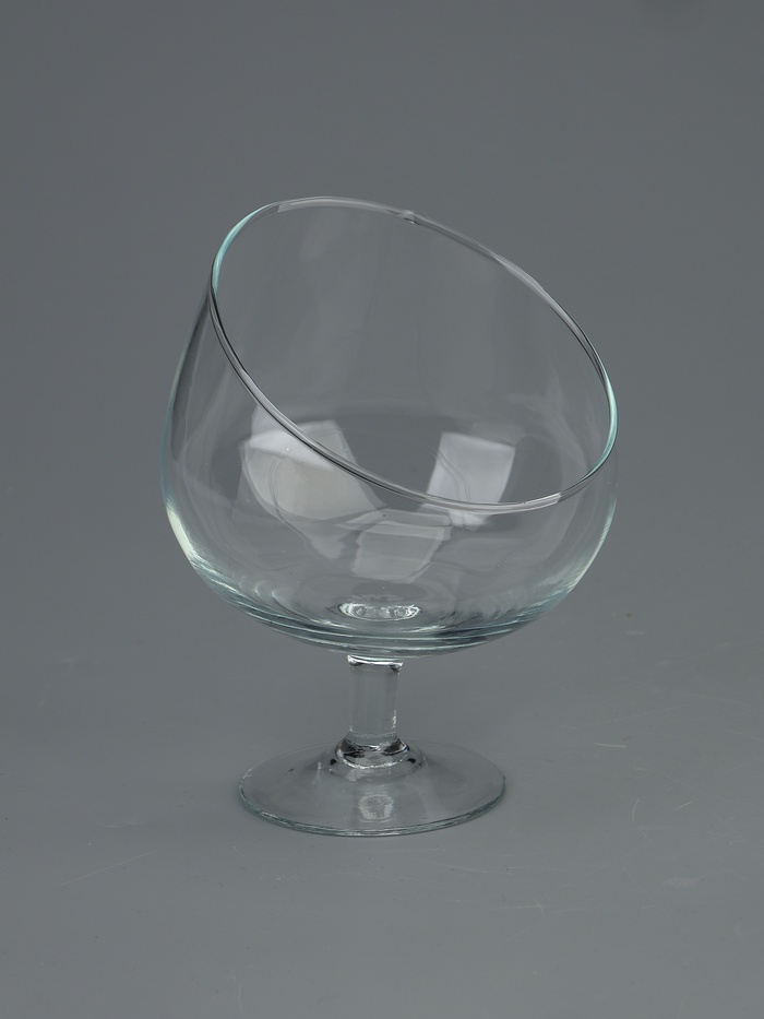 УЦЕНКА Ваза "Анабель" бренди с косым резом d-10*12см, h-15,5см, 1674 - Фото 1