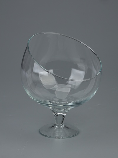 УЦЕНКА Ваза «Анабель» 0.5 л бренди с косым резом h=18 см d-16×15 см v-0.55 л 1673 прозрачная