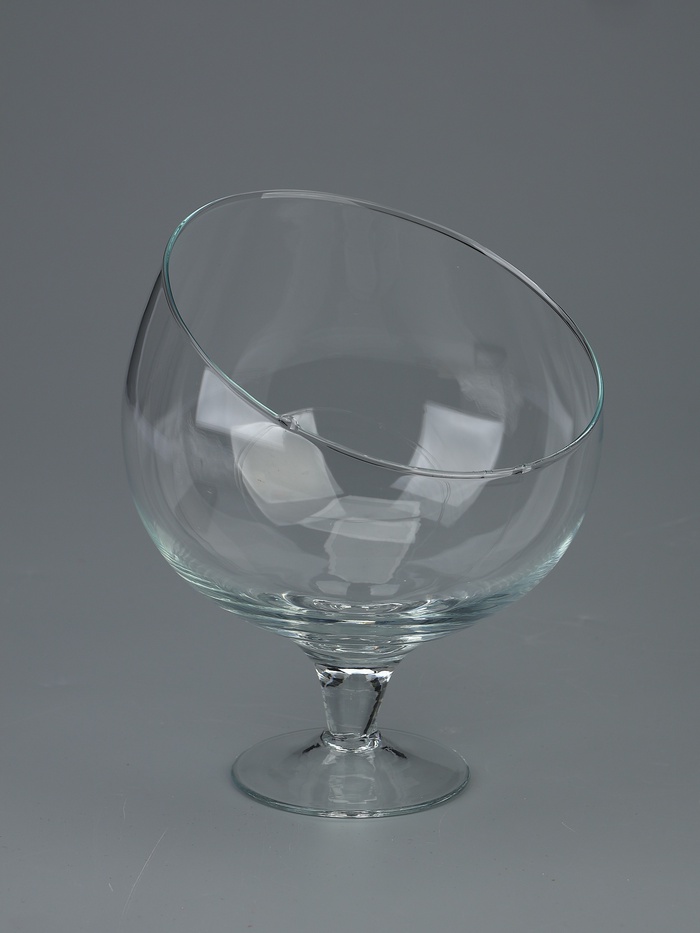 УЦЕНКА Ваза «Анабель» 0.5 л бренди с косым резом h=18 см d-16×15 см v-0.55 л 1673 прозрачная - Фото 1