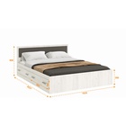 УЦЕНКА Кровать с ящиками с/м 1600×2000 Фиеста, 1635×2037×800, Графит/Дуб крафт белый - Фото 3