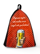 Шапка для бани с принтом " Лучше пузо от пива, чем горб от работы", светлая  (артикул 10984928)  большой выбор товаров оптом и в розницу по низким ценам с доставкой