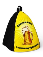 Шапка для бани с принтом "Светлое пиво к светлому будущему", светлая  (артикул 10984931)  большой выбор товаров оптом и в розницу по низким ценам с доставкой