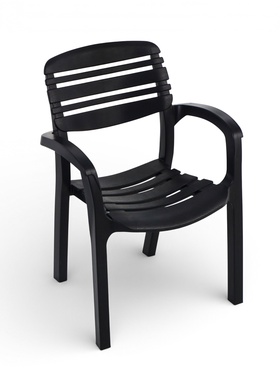 Кресло садовое «Атлант», 58.5×56×83 см, пластиковое, цвет графитовый