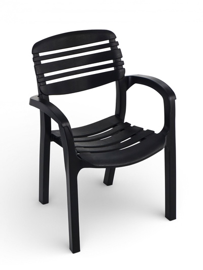 Кресло садовое «Атлант», 58.5×56×83 см, пластиковое, цвет графитовый