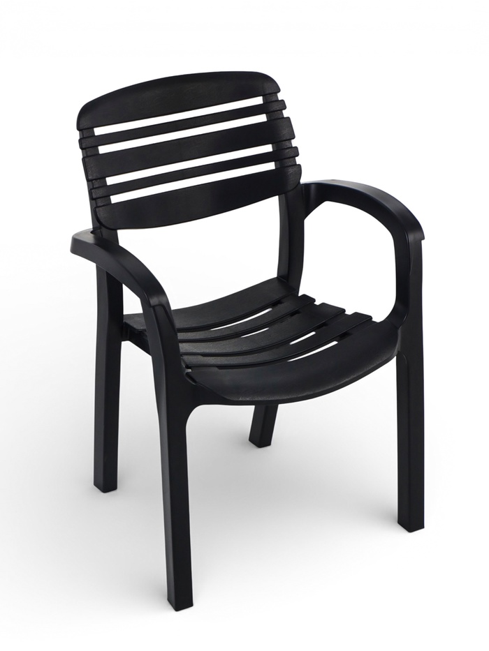 Кресло садовое «Атлант», 58.5×56×83 см, пластиковое, цвет графитовый - Фото 1