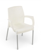 Кресло садовое «Прованс», 58.5×54×82 см, пластиковое, белое  (артикул 10987531)  большой выбор товаров оптом и в розницу по низким ценам с доставкой