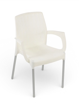 Кресло садовое «Прованс», 58.5×54×82 см, пластиковое, белое