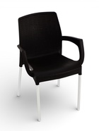 Кресло садовое «Прованс», 58.5×54×82 см, пластиковое, цвет мокко  (артикул 10987532)  большой выбор товаров оптом и в розницу по низким ценам с доставкой