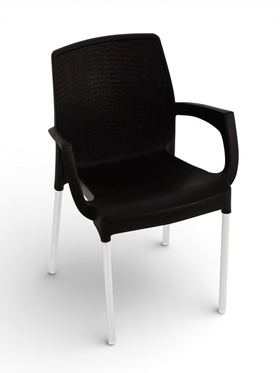 Кресло садовое «Прованс», 58.5×54×82 см, пластиковое, цвет мокко