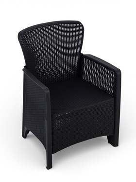 Кресло садовое «Ротанг лайт», 62×58.5×85 см, пластиковое, цвет графитовый