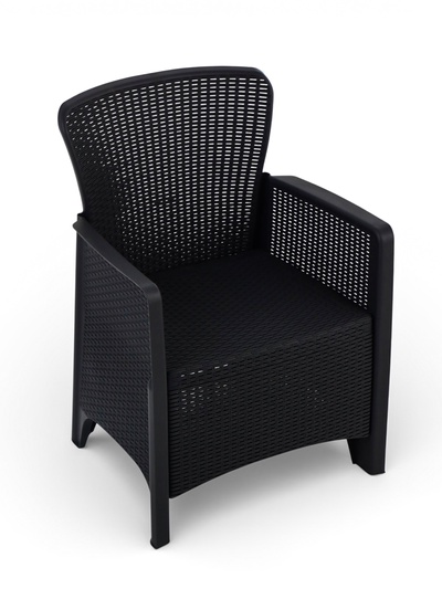 Кресло садовое «Ротанг лайт», 62×58.5×85 см, пластиковое, цвет графитовый