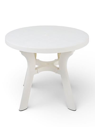 Стол садовый«Атлант», 80×80×76.5 см, круглый, пластиковый, белый