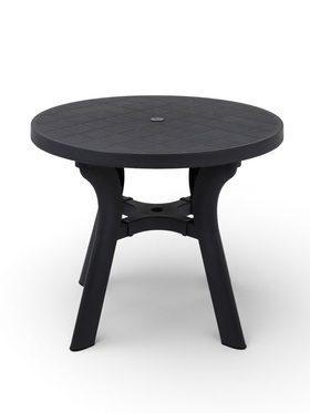Садовый стол «Атлант», 80×80×76.5 см, круглый, пластиковый, цвет графитовый