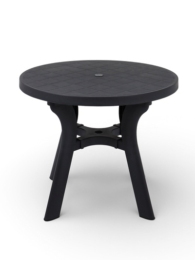 Стол садовый «Атлант», 80×80×76.5 см, круглый, пластиковый, цвет графитовый