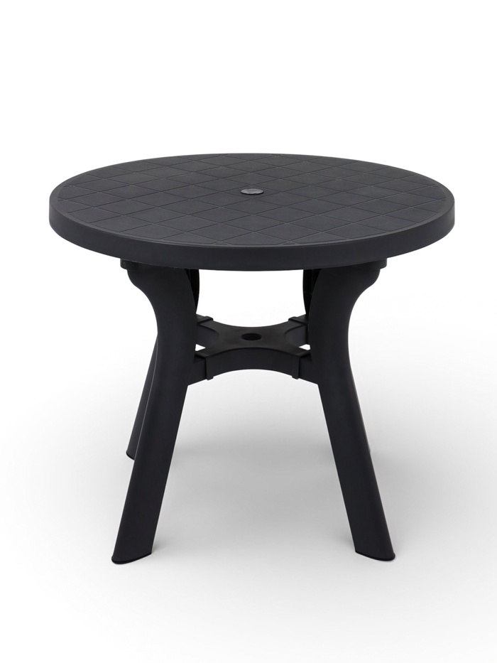 Садовый стол «Атлант», 80×80×76.5 см, круглый, пластиковый, цвет графитовый - Фото 1
