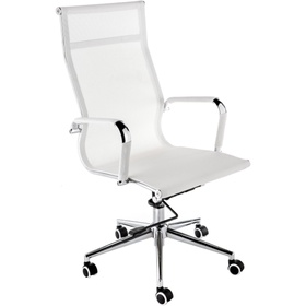 Компьютерное кресло Reus металл/сетка, хром/белый 54x60x108 см 10510622