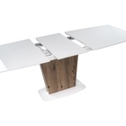 Стол стеклянный Оливер МДФ/металл, белый/лиственница 90x160x75 см 10510767
