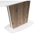 Стол стеклянный Оливер МДФ/металл, белый/лиственница 90x160x75 см 10510767