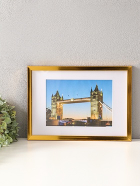 Фоторамка для фото 21×30 см, с паспарту 15×21 см, Lumo, золото  (артикул 10937574)  большой выбор товаров оптом и в розницу по низким ценам с доставкой